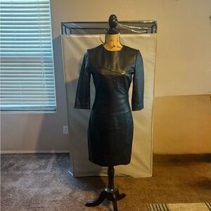 Elegant Black Leather Dress
